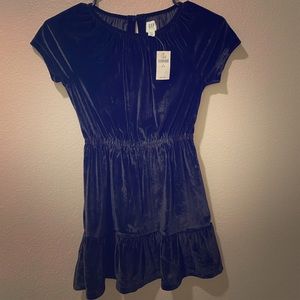 Black velvet dress with ruffle detail